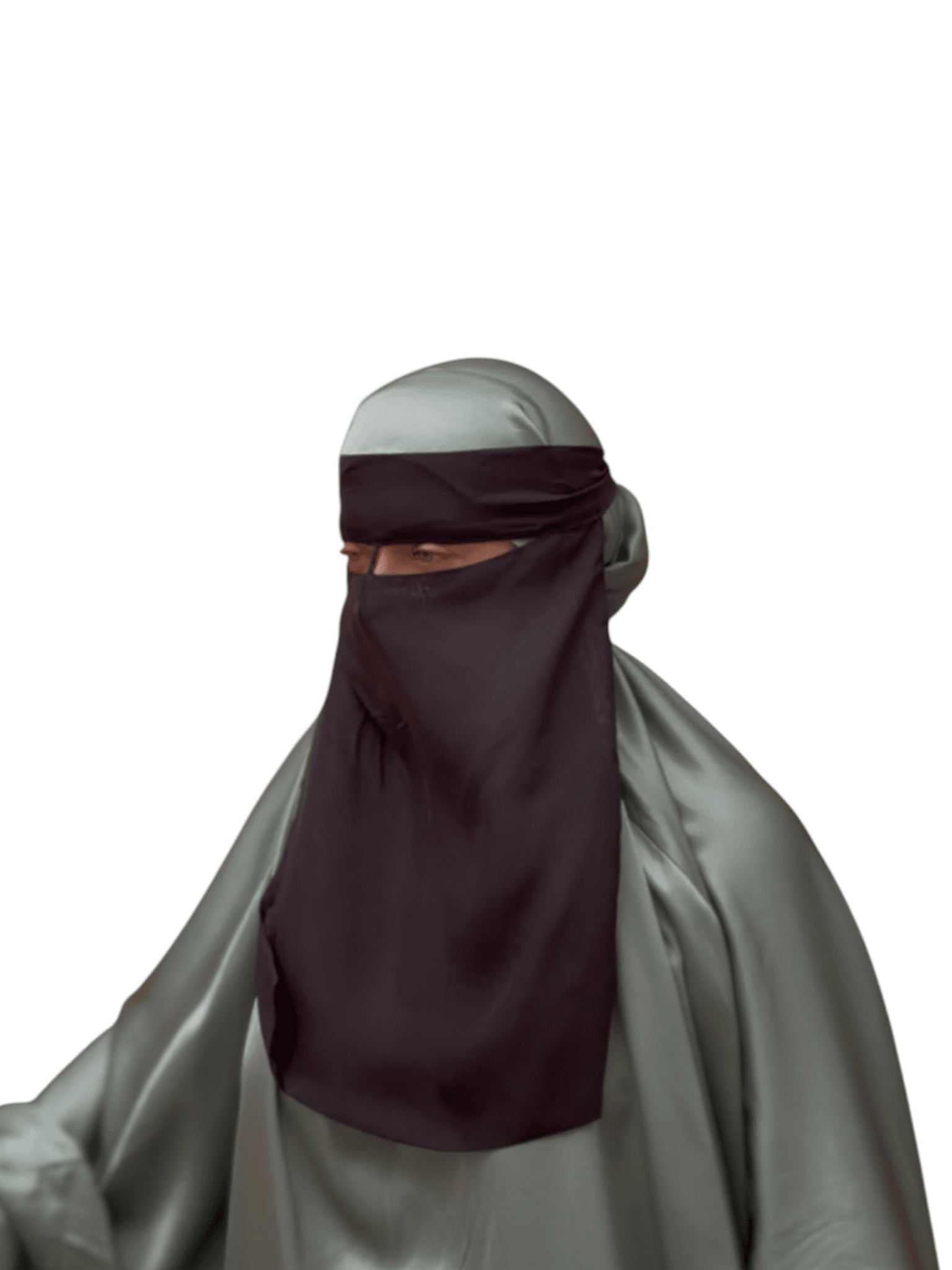 100% Silk Gaze Niqab with Nose String - Image 2
