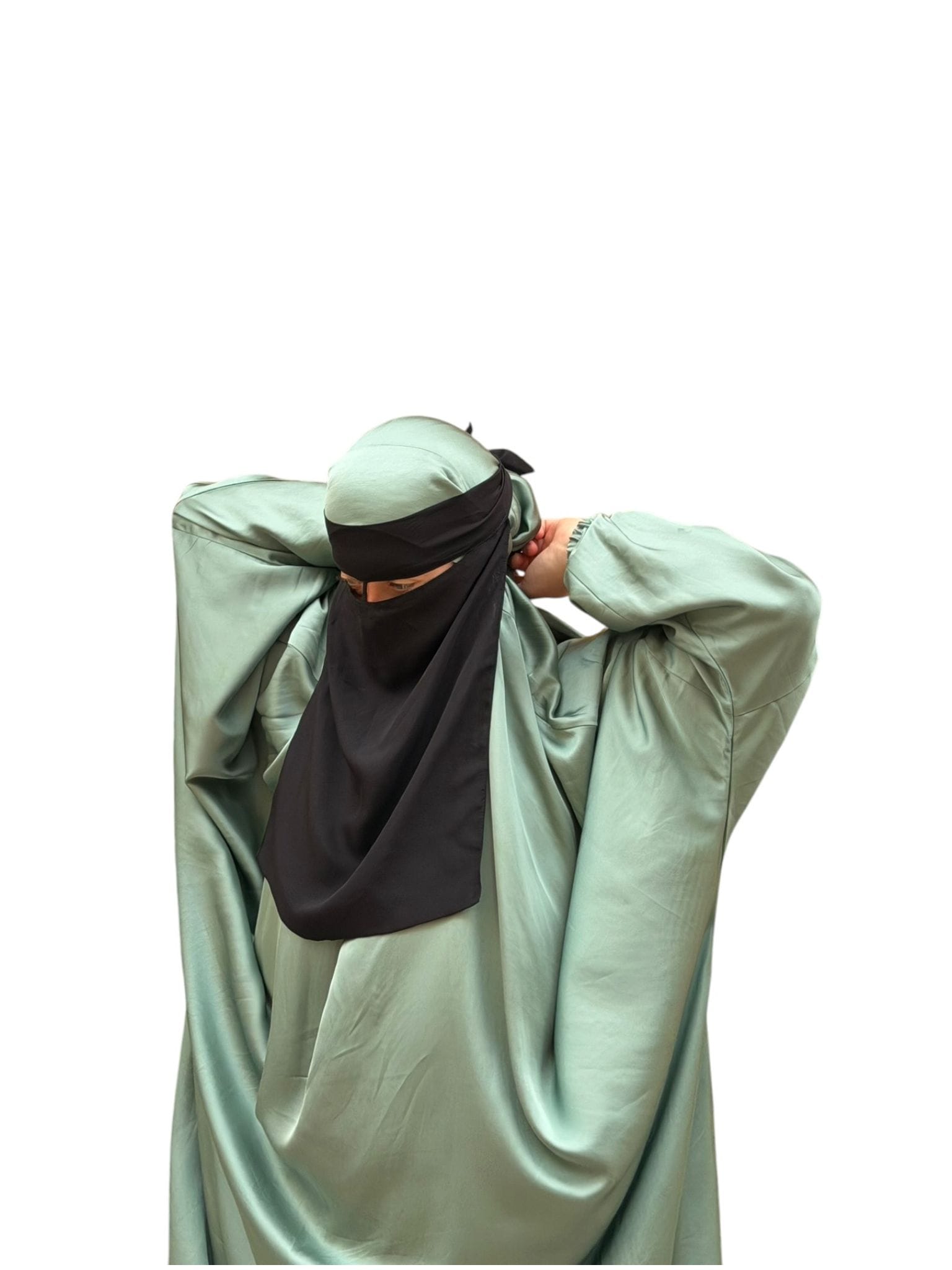 100% Silk Gaze Niqab with Nose String - Image 3