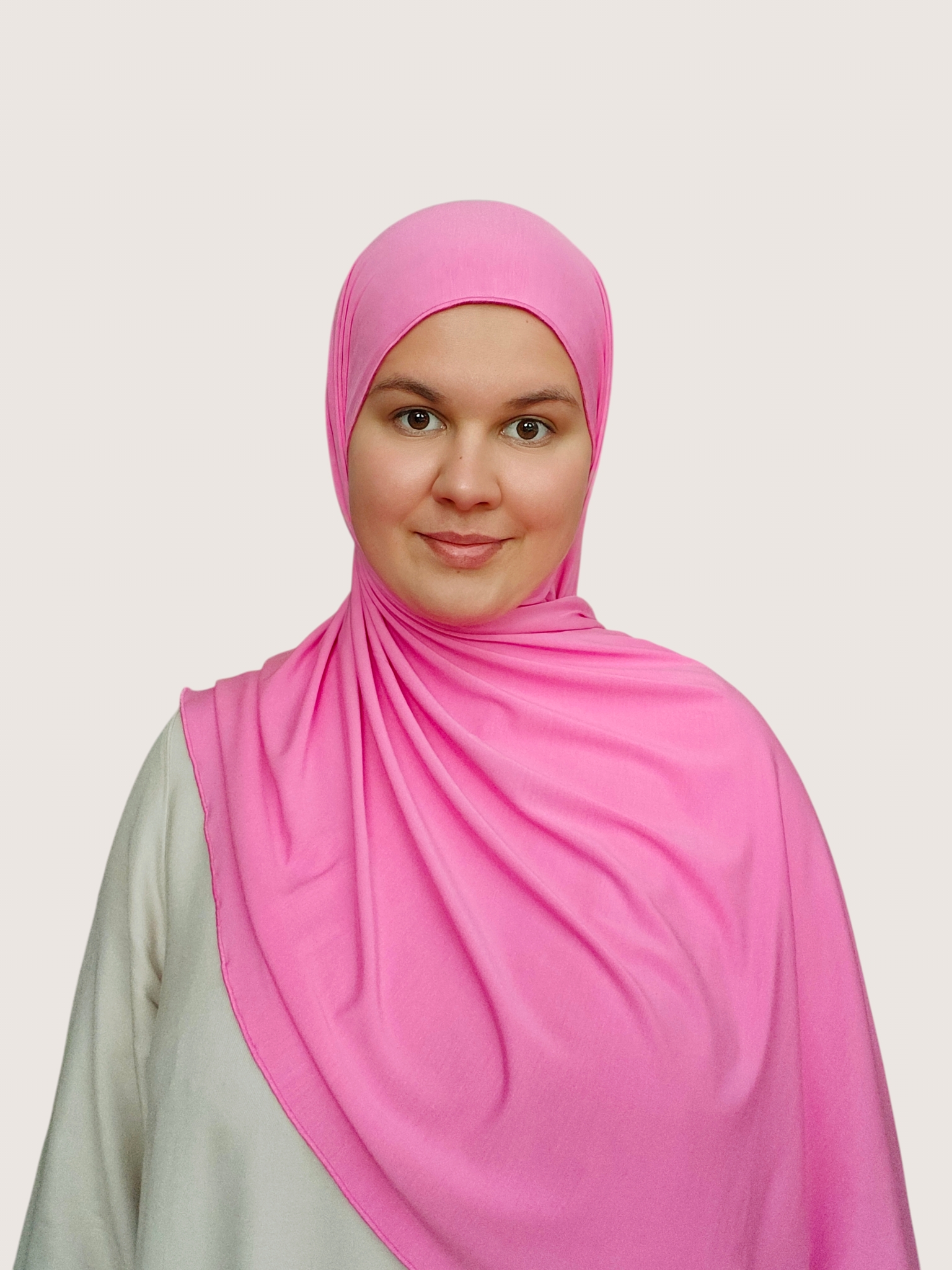 Bamboo Jersey Hijab Pink Bloosom - Image 2