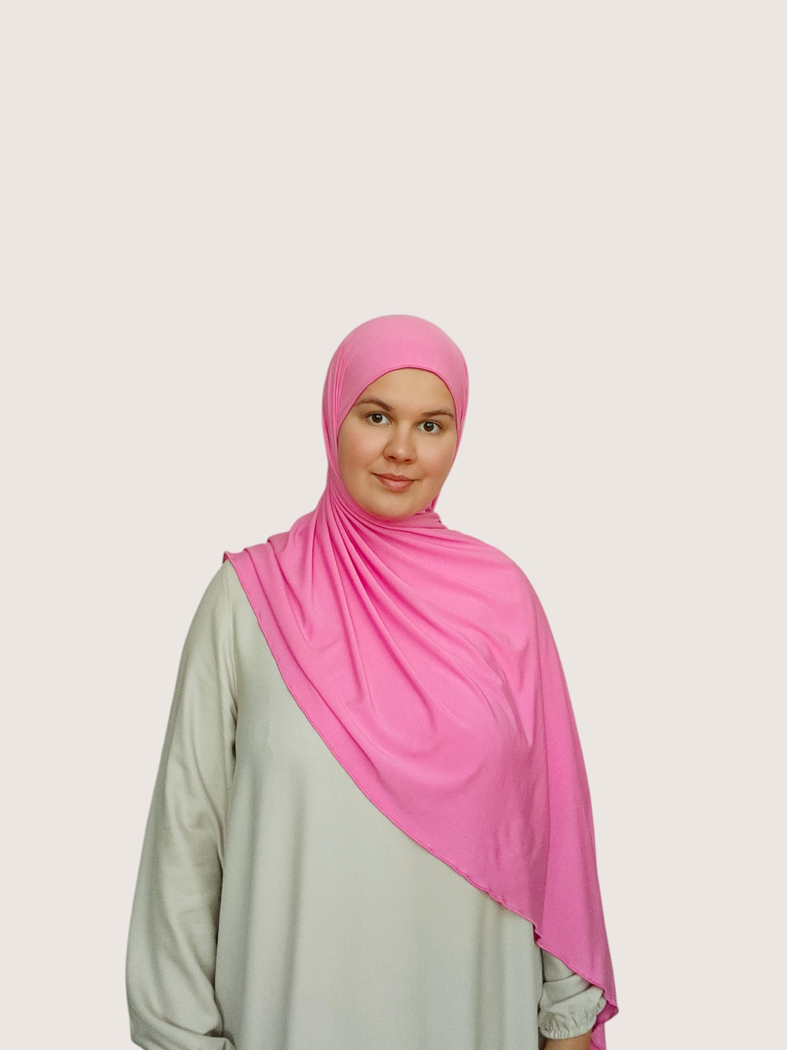 Bamboo Jersey Hijab Pink Bloosom - Image 3