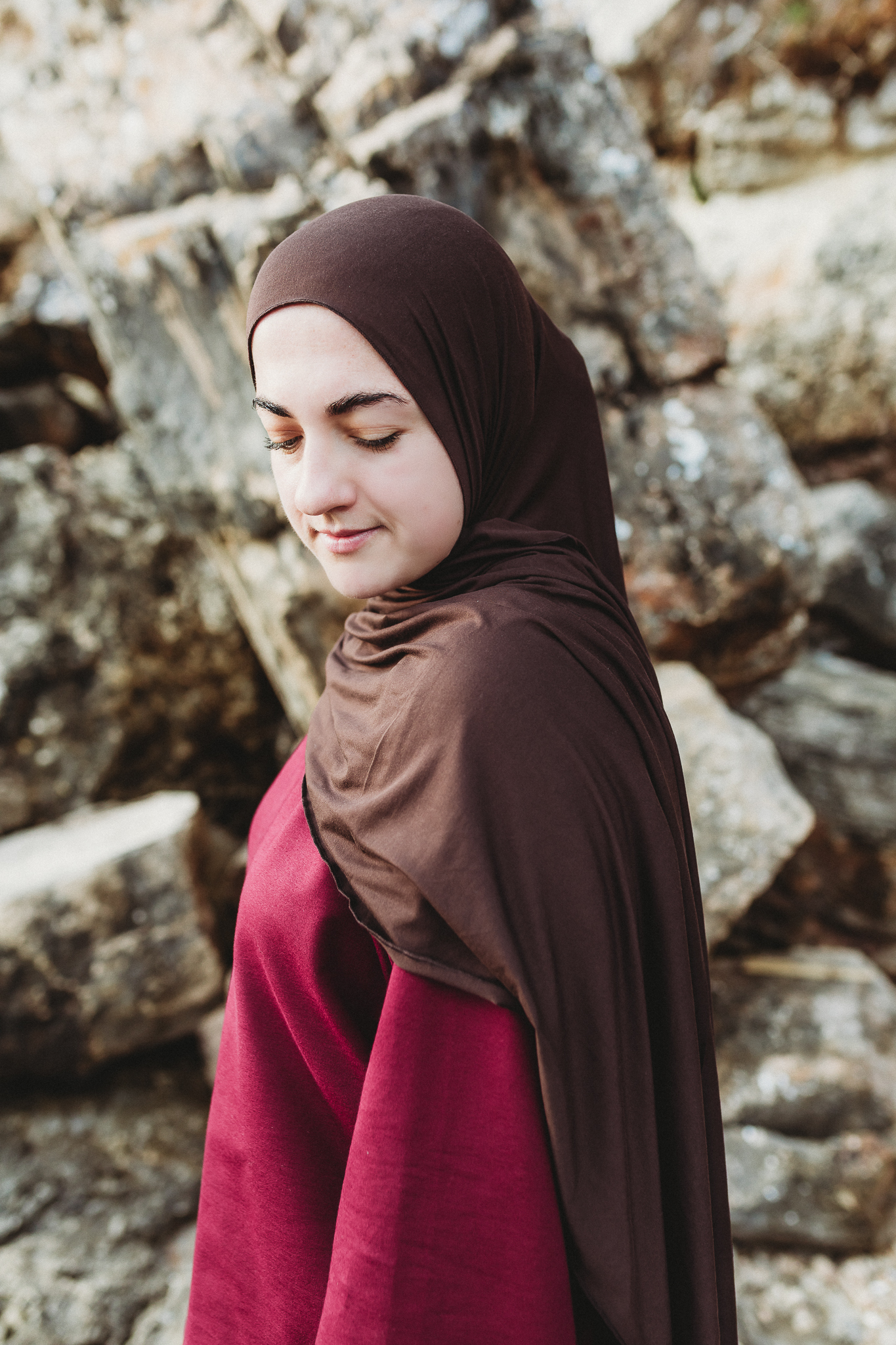 Bamboo Jersey Hijab Qahwa Brown - Image 3