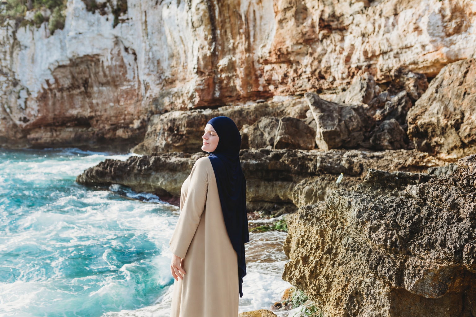 SUKUN Cotton Abaya - thick & breathable (Dune Beige)