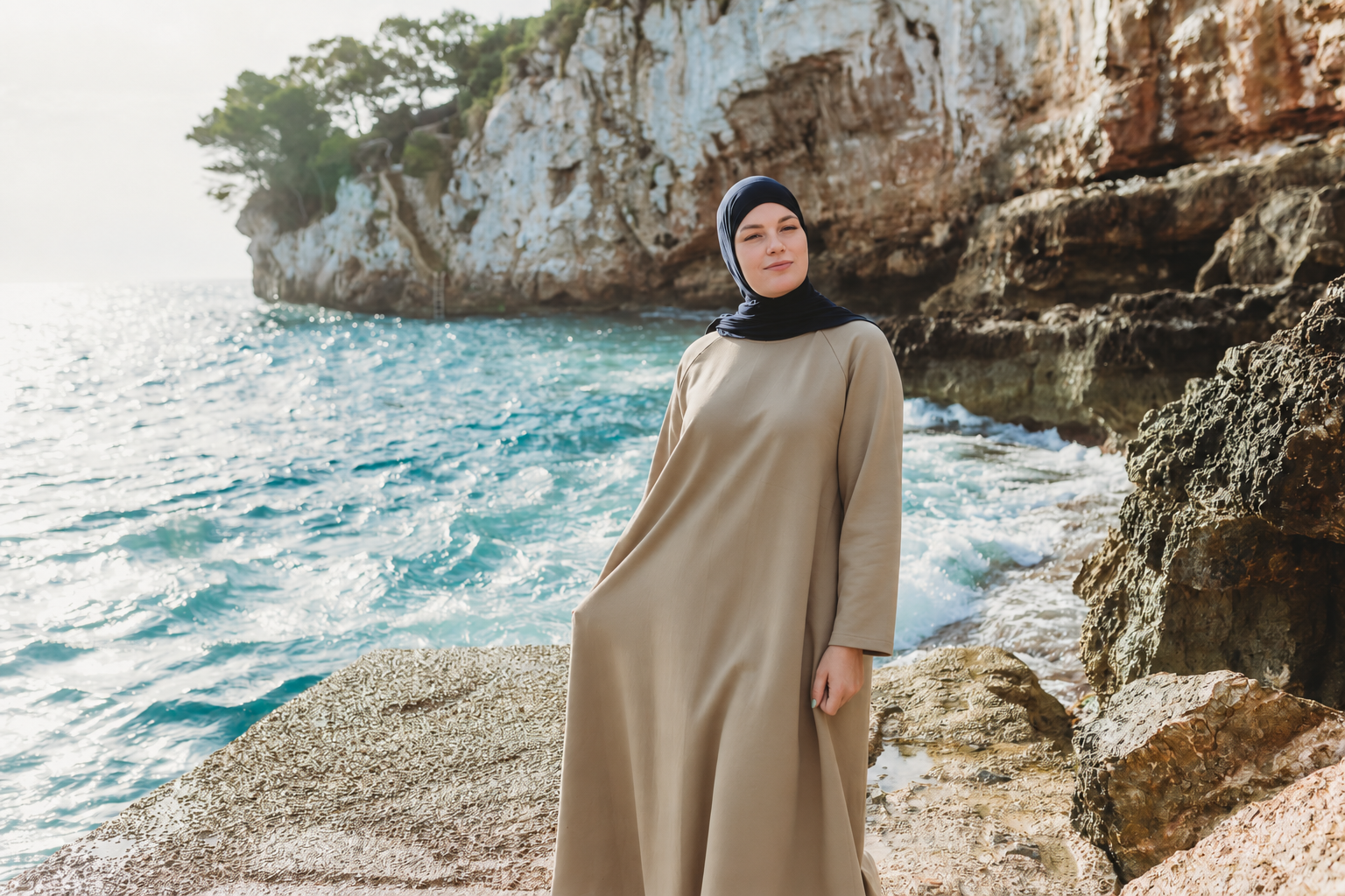 SUKUN Cotton Abaya - thick & breathable (Dune Beige) - Image 8