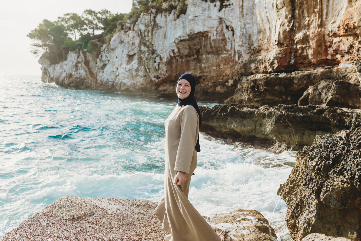 SUKUN Cotton Abaya - thick & breathable (Dune Beige) - Image 6