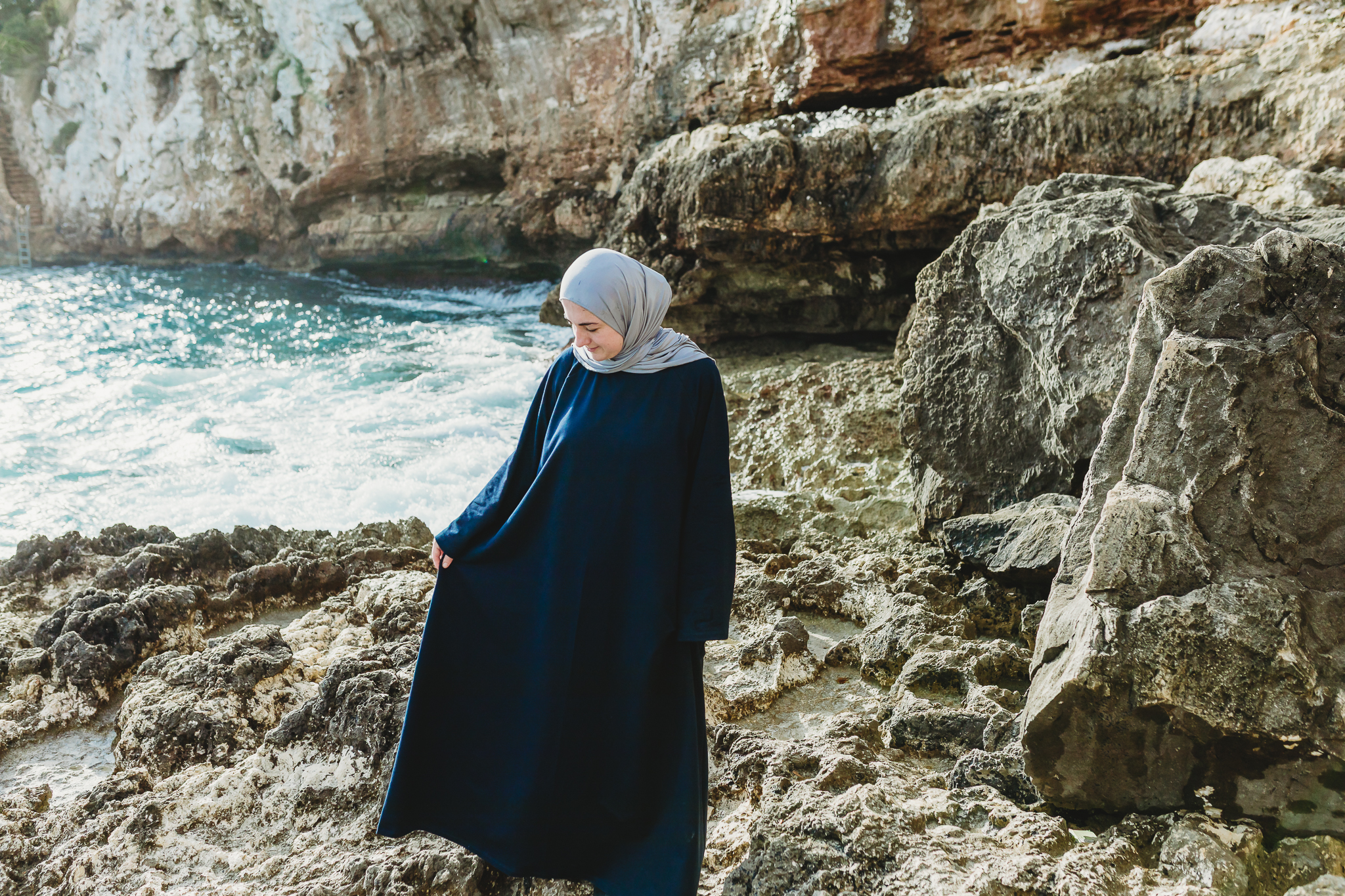 SUKUN Cotton Abaya - thick & breathable (Layl Navy) - Image 6