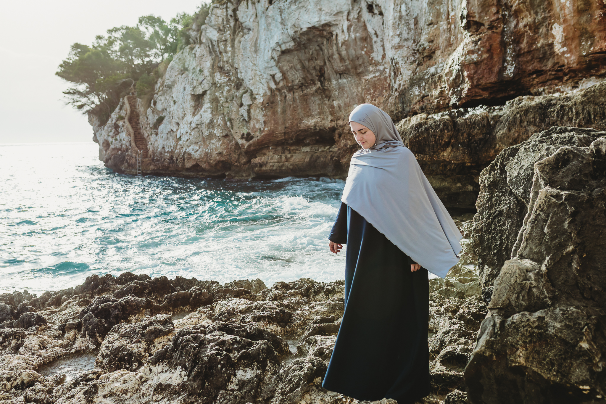 SUKUN Cotton Abaya - thick & breathable (Layl Navy) - Image 3