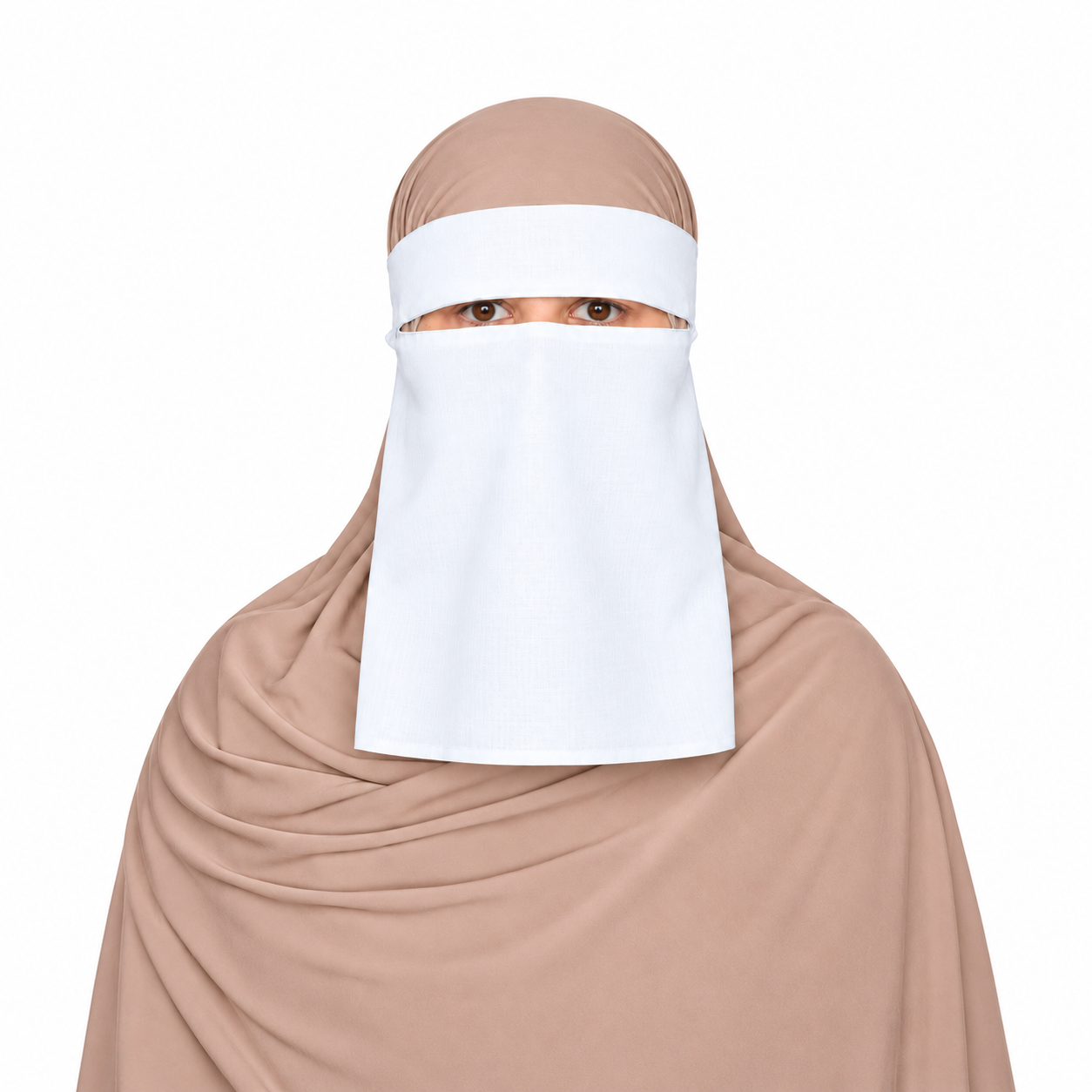 Short Cotton Niqab Coconut - Image 2
